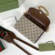 Replicas Gucci Horsebit Mini Bolso 1955 724713 Marrón Baratos