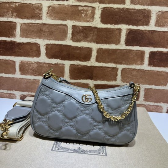 Replicas Bolso Gucci GG Matelassé 735049 Gris Baratos