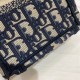 Replicas Bolso para teléfono Dior Mini Book Tote con bordado azul Dior Oblique Baratos