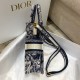 Replicas Dior Mini Book Tote Phone Toile de Jouy Bolso con bordado inverso Azul Baratos