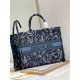 Replicas Dior Large Book Tote Bolso Dior Roses Bordado Azul Baratos