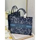 Replicas Dior Large Book Tote Bolso Dior Roses Bordado Azul Baratos