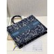 Replicas Dior Large Book Tote Bolso Dior Roses Bordado Azul Baratos