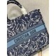 Replicas Dior Large Book Tote Bolso Dior Roses Bordado Azul Baratos