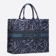 Replicas Dior Large Book Tote Bolso Dior Roses Bordado Azul Baratos