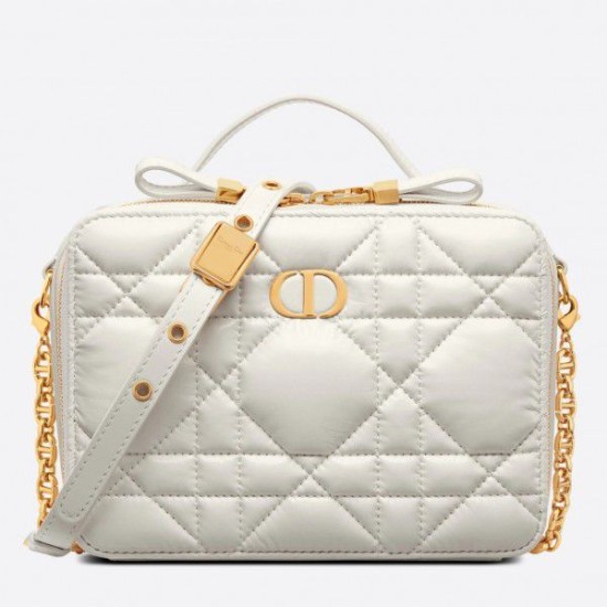 Replicas Bolso Dior Caro Box Macrocannage con cadena blanca Baratos