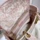 Replicas Bolso Dior mediano Lady D-Lite Toile de Jouy rosa bordado Baratos