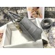 Replicas Bolso Dior Lady D-Lite mediano con bordado Cannage gris Baratos