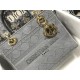 Replicas Bolso Dior Lady D-Lite mediano con bordado Cannage gris Baratos