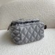 Replicas Bolso bandolera de lona Dior Mini Rider CD Diamond gris Baratos