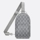 Replicas Bolso bandolera de lona Dior Mini Rider CD Diamond gris Baratos