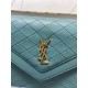 Replicas YSL Saint Laurent Gaby Bolso de hombro Piel de cordero acolchada Verde Baratos