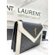 Replicas YSL Saint Laurent Gaby Bolso de hombro Piel de cordero acolchada Negro/Blanco Baratos