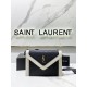 Replicas YSL Saint Laurent Gaby Bolso de hombro Piel de cordero acolchada Negro/Blanco Baratos