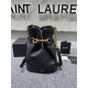 Replicas Bolso bombonera YSL Saint Laurent Le Maillon en piel de cordero acolchada negra Baratos