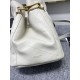 Replicas Bolso saco YSL Saint Laurent Le Maillon en piel de cordero acolchada blanca Baratos