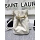 Replicas Bolso saco YSL Saint Laurent Le Maillon en piel de cordero acolchada blanca Baratos