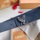 Replicas Cinturón reversible Louis Vuitton LV Dove 40 mm Monogram Eclipse M0576Q Baratos