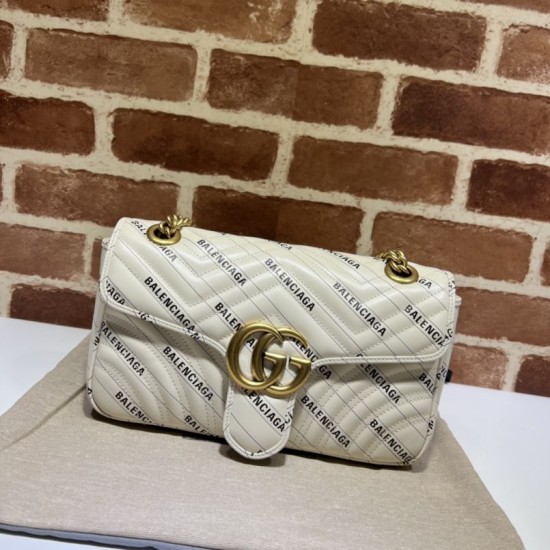 Replica Gucci The Hacker Project bolso pequeño GG Marmont 443497 Crema Imitacion Rebajas