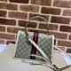 Replica Gucci Ophidia Bolso pequeño con asa superior y Web 651055 Blanco Imitacion Rebajas