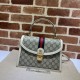 Replica Gucci Ophidia Bolso pequeño con asa superior y Web 651055 Blanco Imitacion Rebajas