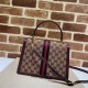 Replica Gucci Ophidia Bolso pequeño con asa superior y Web 651055 Marrón Imitacion Rebajas