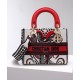 Replica Bolso Christian Dior Mediano Lady D-Lite Rojo Imitacion Rebajas