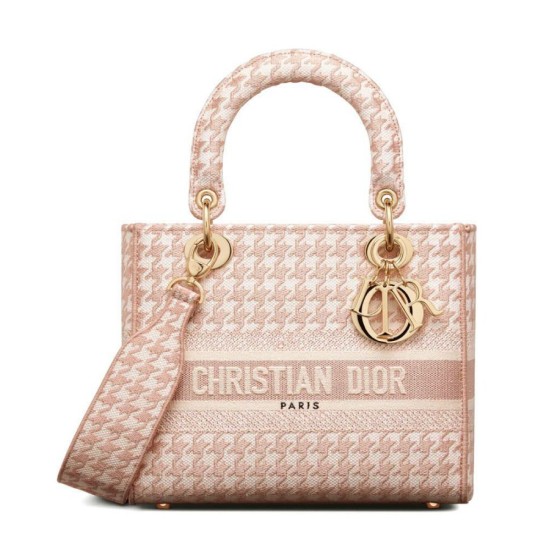 Replica Christian Dior Bolso Lady D-Lite Mediano Rosa Imitacion Rebajas