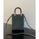 Replica Fendi Mini Sunshine Shopper FF Tela Mini Bolso 8BS051 Verde Imitacion Rebajas