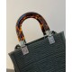 Replica Fendi Mini Sunshine Shopper FF Tela Mini Bolso 8BS051 Verde Imitacion Rebajas