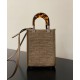 Replica Fendi Mini Sunshine Shopper FF Tela Mini Bolso 8BS051 Gris Imitacion Rebajas