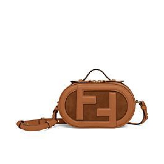 Replica Fendi Mini Camera Case Mini Bag 8BS058 Café Imitacion Rebajas