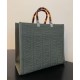 Replica Bolso shopper de tela Fendi Sunshine Medium FF verde Imitacion Rebajas