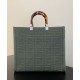 Replica Bolso shopper de tela Fendi Sunshine Medium FF verde Imitacion Rebajas