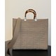 Replica Bolso shopper de tela Fendi Sunshine Medium FF gris Imitacion Rebajas