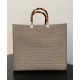 Replica Bolso shopper de tela Fendi Sunshine Medium FF gris Imitacion Rebajas