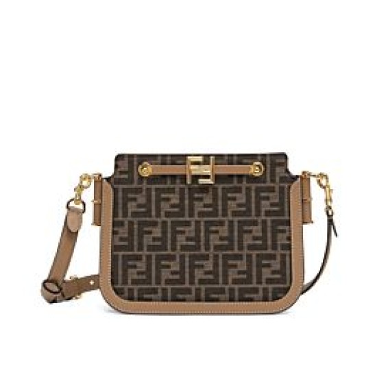 Replica Bolso de tela Fendi Touch FF 8BT349 Café Imitacion Rebajas