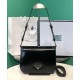 Replica Prada Bandolera de piel cepillada 1BD308 Negro Imitacion Rebajas