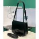 Replica Prada Bandolera de piel cepillada 1BD308 Negro Imitacion Rebajas