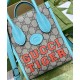 Replica Mini bolso tote Gucci Tiger GG 671623 azul claro Baratos Imitacion