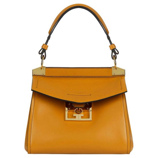 Replica Givenchy Mini Bolso Mystic De Cuero Con Asa Superior Café Baratos Imitacion