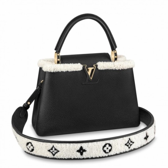 Replica Bolso Louis Vuitton Capucines MM con piel de oveja M59073 Baratos Imitacion