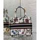 Replicas Christian Dior Small Dior Book Tote Blanco Multicolor Bordado Dior Petites Fleurs Baratos