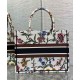 Replicas Christian Dior Medium Dior Book Tote Blanco Multicolor Bordado Dior Petites Fleurs Baratos