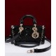 Replicas Bolso de señora pequeño Christian Dior D-Joy Latte Cannage Piel de cordero negra Baratos