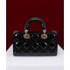 Replicas Bolso de señora pequeño Christian Dior D-Joy Latte Cannage Piel de cordero negra Baratos