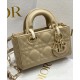 Replicas Bolso Christian Dior Micro Lady d-Joy Milk Charol Cannage Calf Albaricoque Baratos