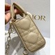 Replicas Bolso Christian Dior Micro Lady d-Joy Milk Charol Cannage Calf Albaricoque Baratos