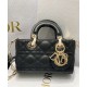 Replicas Christian Dior Micro Lady d-Joy Latte Charol Cannage Bolso de piel de becerro negro Baratos