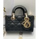 Replicas Christian Dior Micro Lady d-Joy Latte Charol Cannage Bolso de piel de becerro negro Baratos